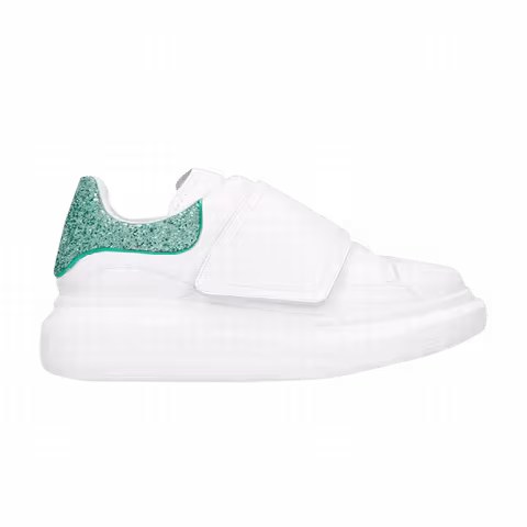 Alexander McQueen Wmns Oversized Velcro Sneaker 'White Emerald Glitter'
