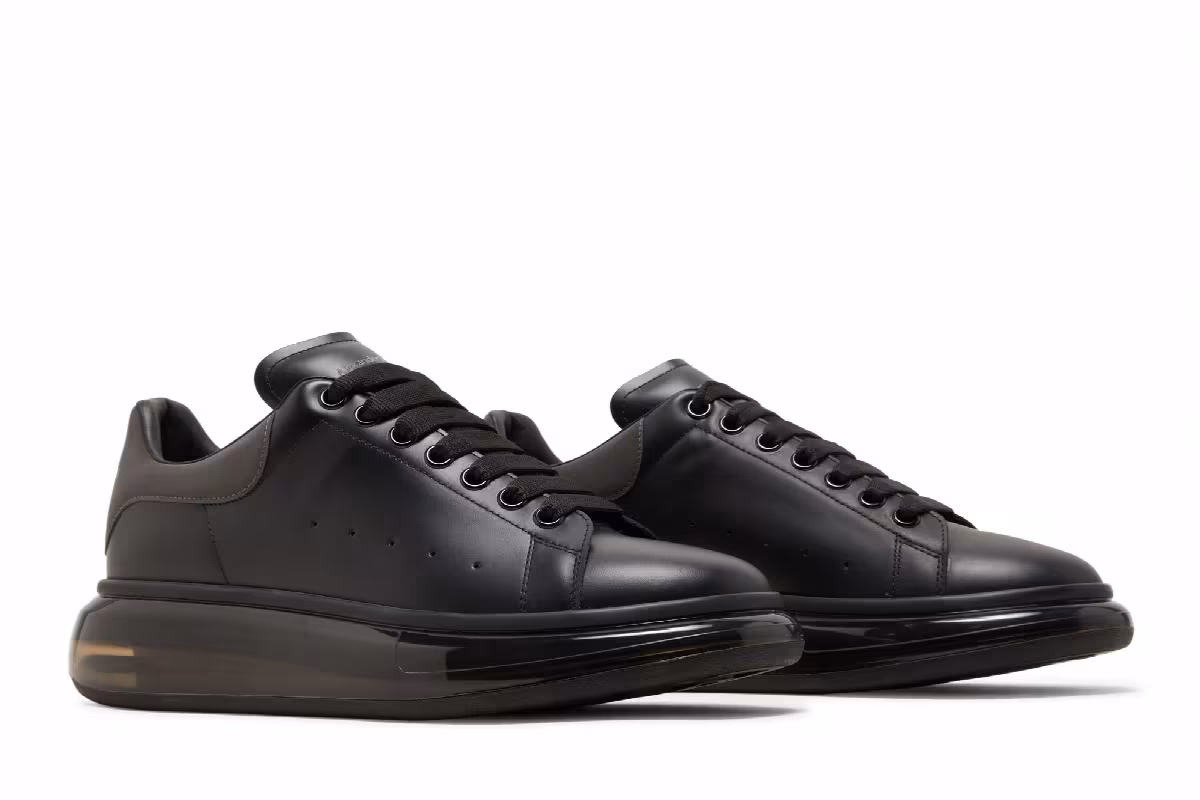 Alexander McQueen Oversized Sneaker Clear Sole - Black, view 9