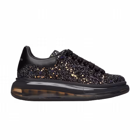 Alexander McQueen Wmns Oversized Sneaker 'Black Galaxy Glitter'