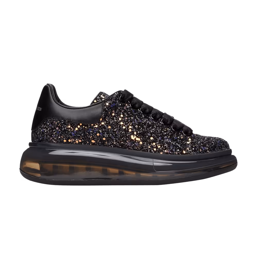 Alexander McQueen Women's Oversized Sneaker Black Galaxy Glitter