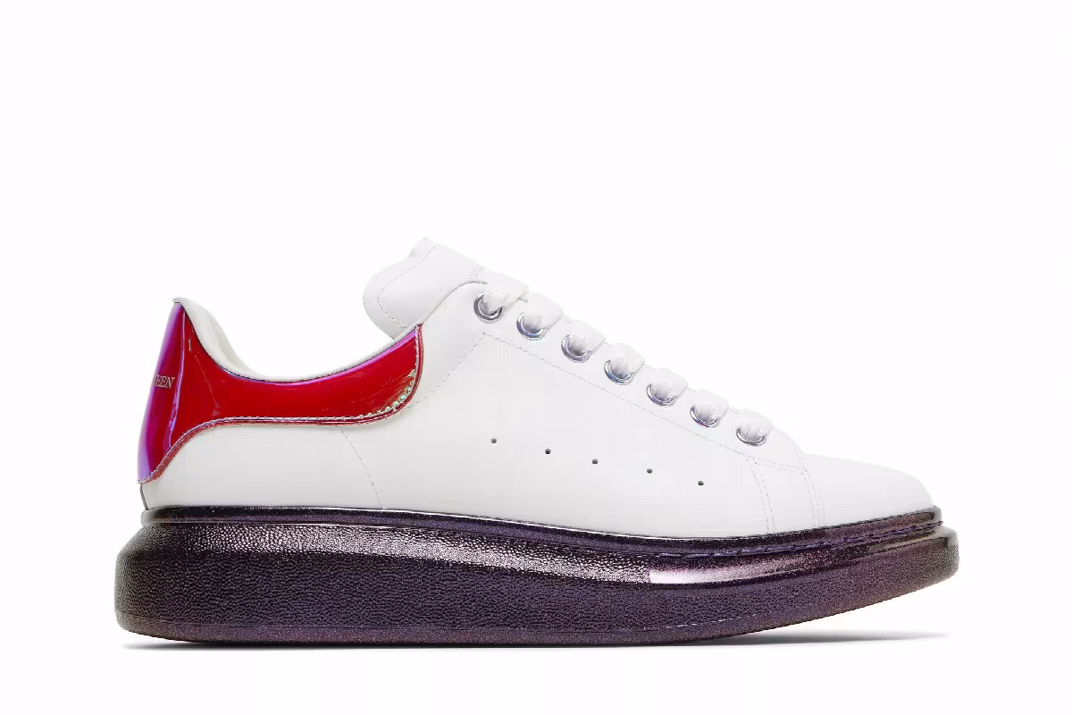 Alexander McQueen Oversized Sneaker White Pink Iridescent, view 2