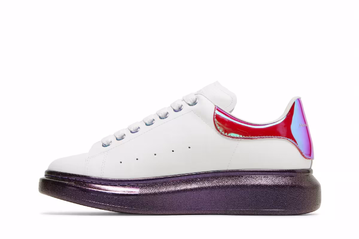 Alexander McQueen Oversized Sneaker White Pink Iridescent, view 4