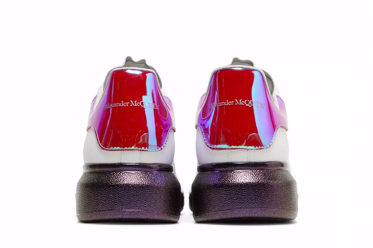 Alexander McQueen Oversized Sneaker White Pink Iridescent, view 7
