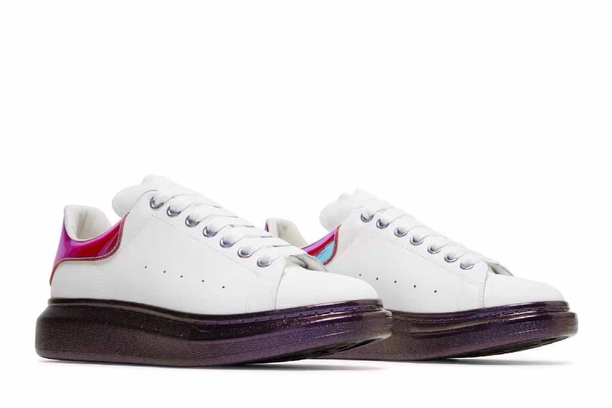 Alexander McQueen Oversized Sneaker White Pink Iridescent, view 9