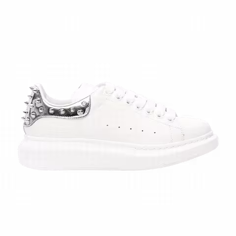 Alexander McQueen Wmns Studded Oversized Sneaker 'White Silver'