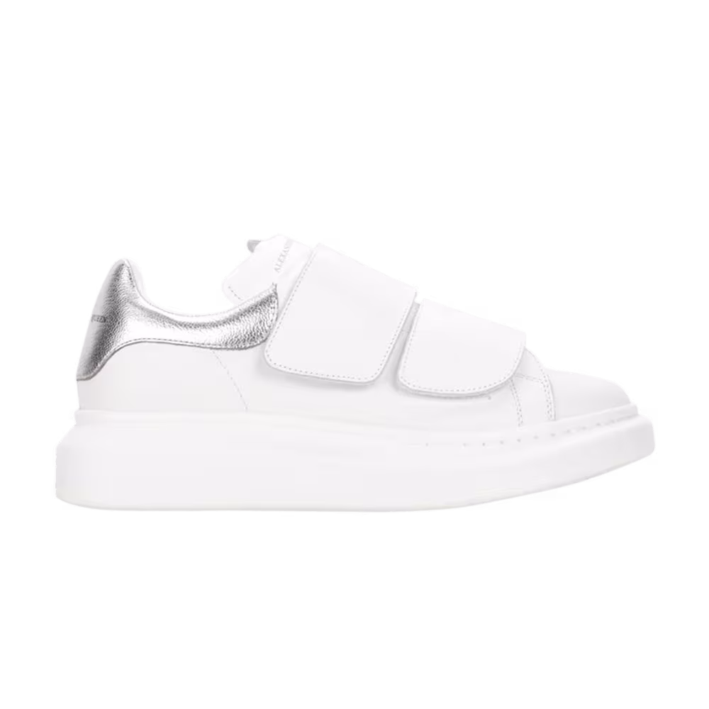 Alexander McQueen Oversized Double Strap Sneaker White Silver