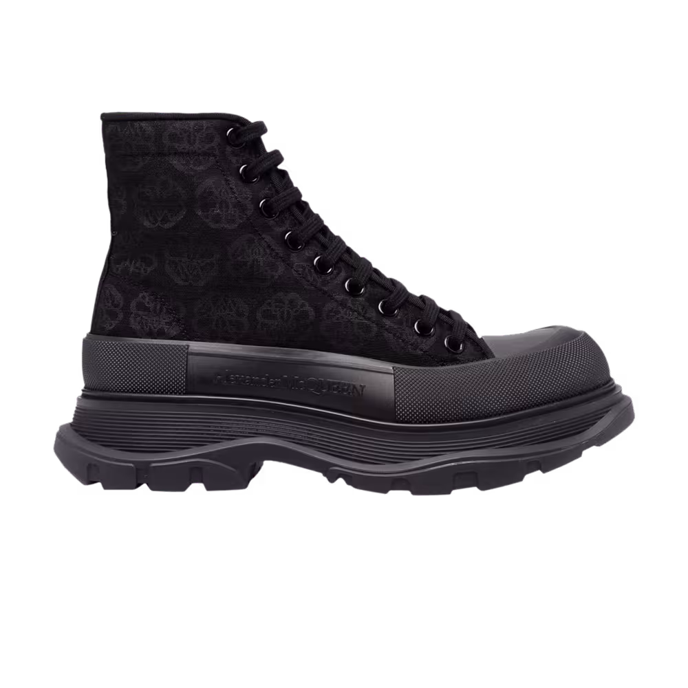 Alexander McQueen Tread Slick Boots Black Floral