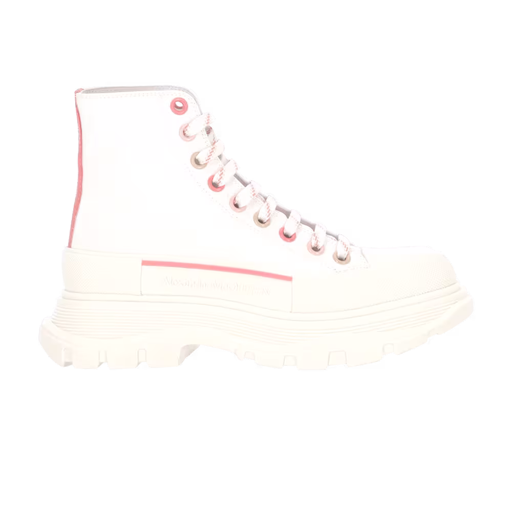Alexander McQueen Women's Tread Slick Boot White Soft Coral