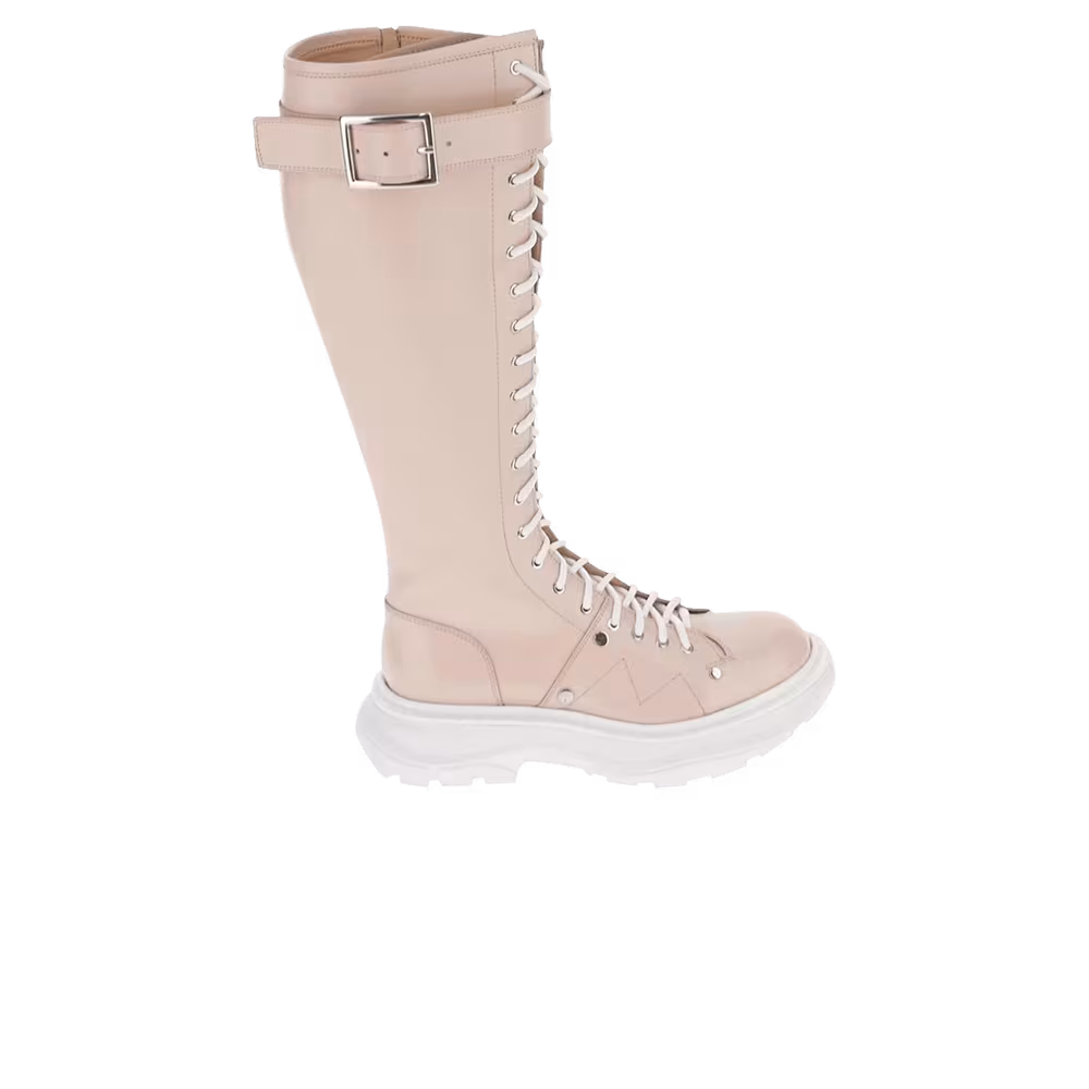 Alexander McQueen Women's Tread Lace Up Boot Pink