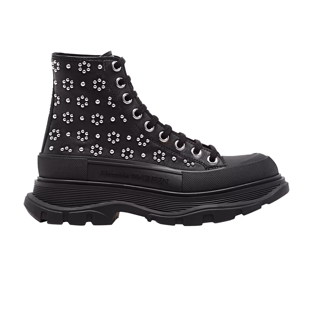 Alexander McQueen Women's Tread Slick Boot Floral Studs