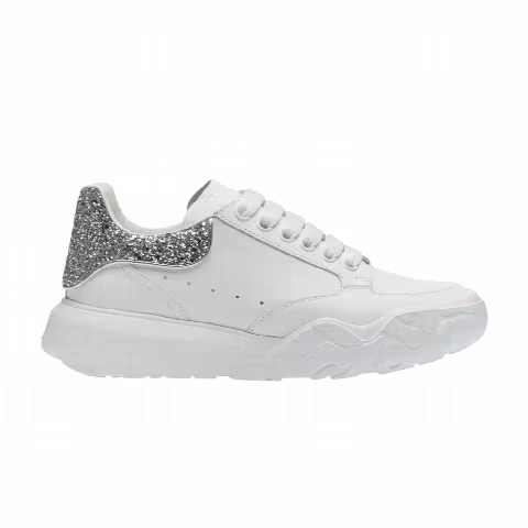 Alexander McQueen Wmns Court Trainer 'White Silver Glitter'