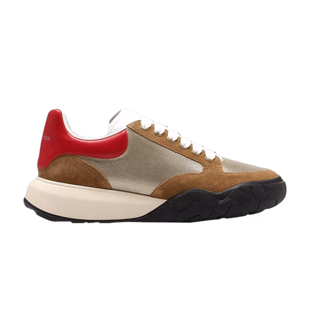 Alexander McQueen Court Trainer Gold Sans Red