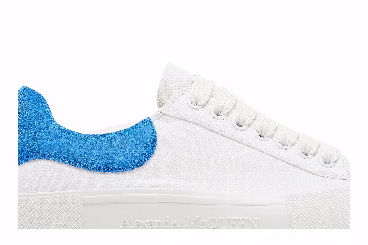 Alexander McQueen Deck Plimsoll Low White Blue, view 3