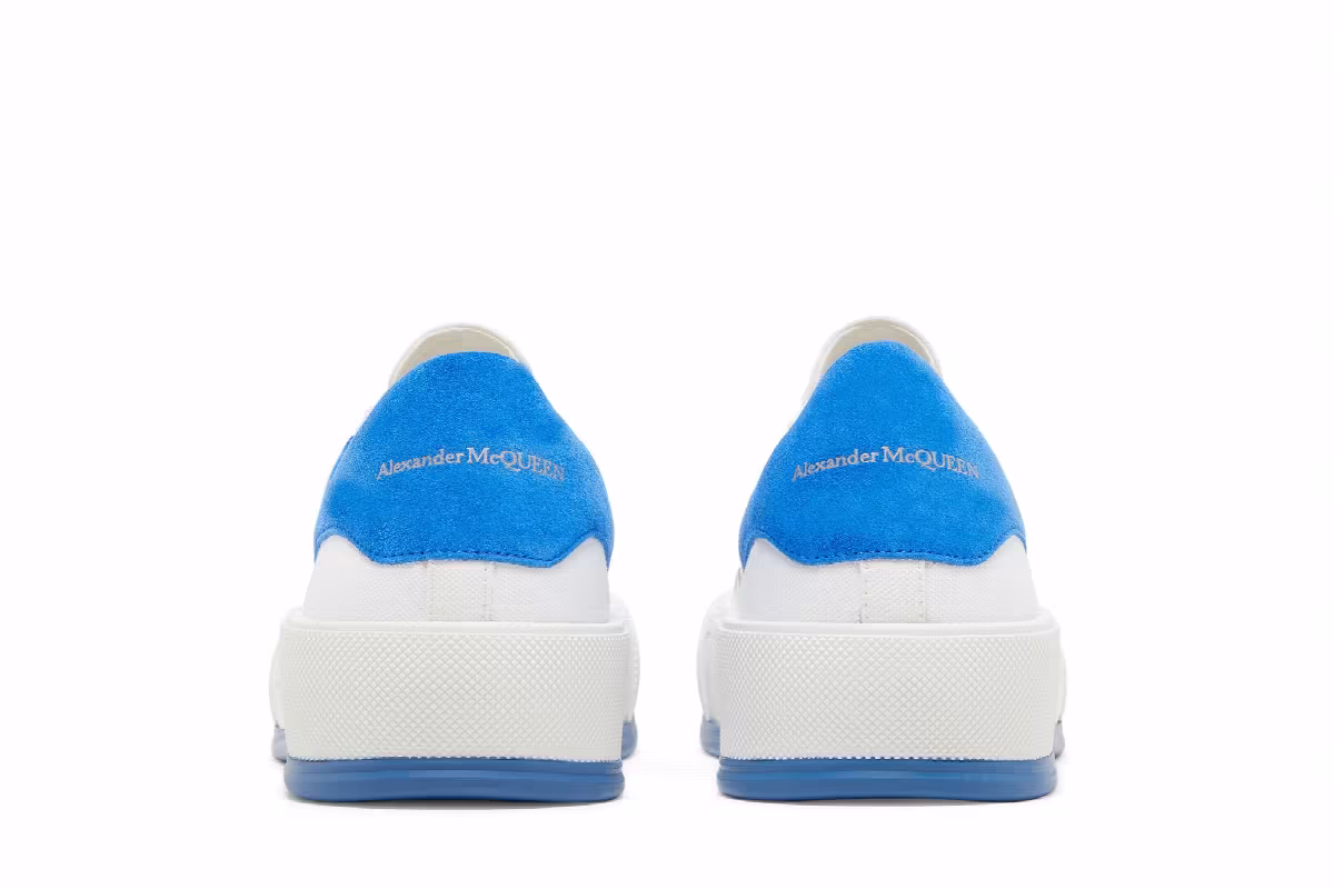 Alexander McQueen Deck Plimsoll Low White Blue, view 7