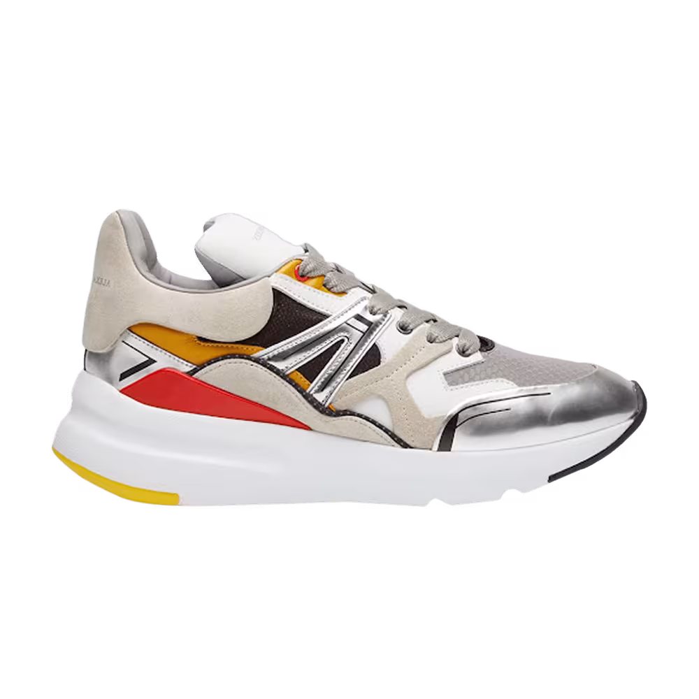 Alexander McQueen Oversized Patchwork Runner Cocktail White