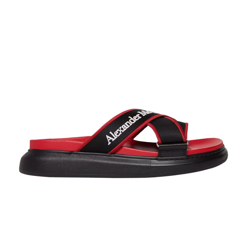 Alexander McQueen Oversized Hybrid Slide Red Black