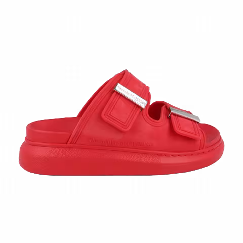 Alexander McQueen Wmns Hybrid Slide Sandal 'Red Silver'