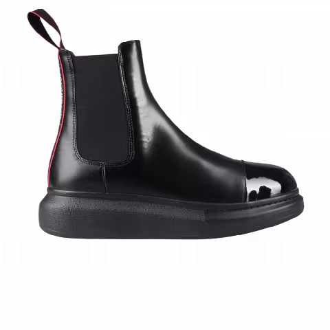 Alexander McQueen Hybrid Chelsea Boot 'Black Red Patent Toe'