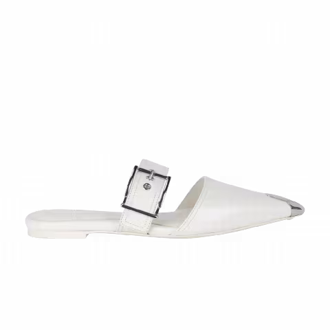 Alexander McQueen Wmns Punk Leather Flat 'Ivory'
