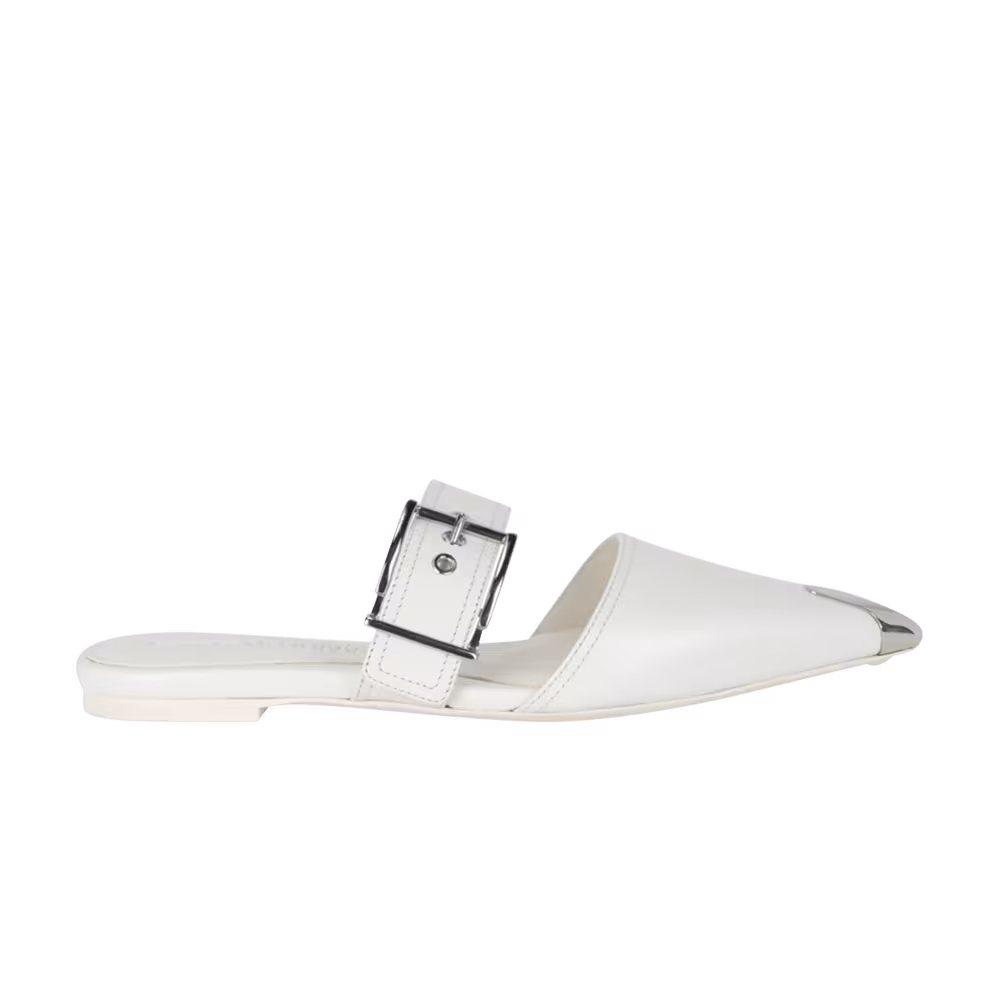 Alexander McQueen Women's Punk Leather Flat Ivory