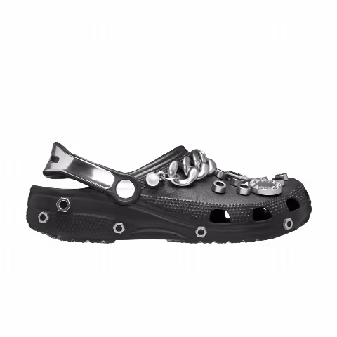 Louane x Crocs Classic Clog 'Black Metallic Silver Chain'