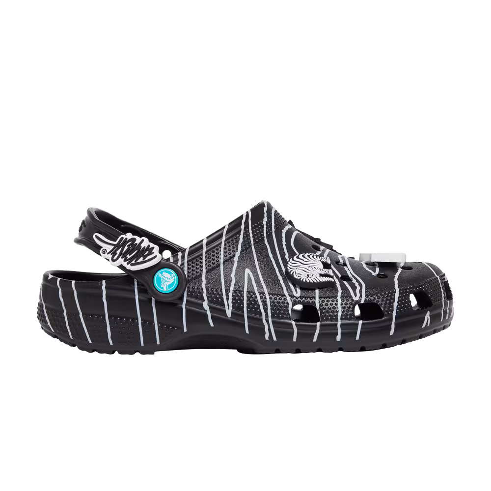 Ron English x Crocs Classic Clog Party Animals - Zebra Black