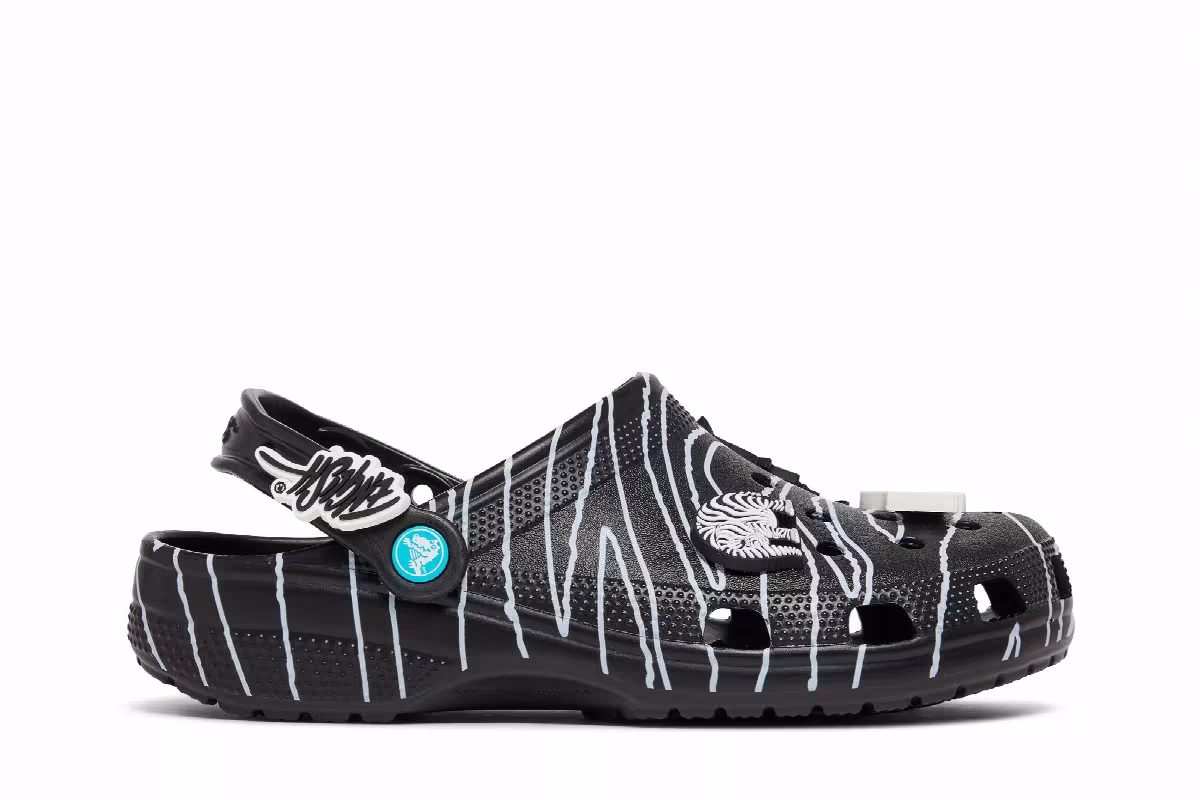 Ron English x Crocs Classic Clog Party Animals - Zebra Black, view 2