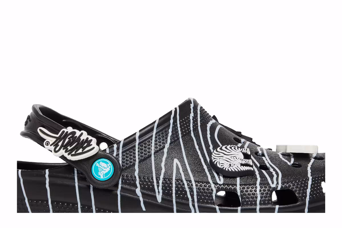 Ron English x Crocs Classic Clog Party Animals - Zebra Black, view 3