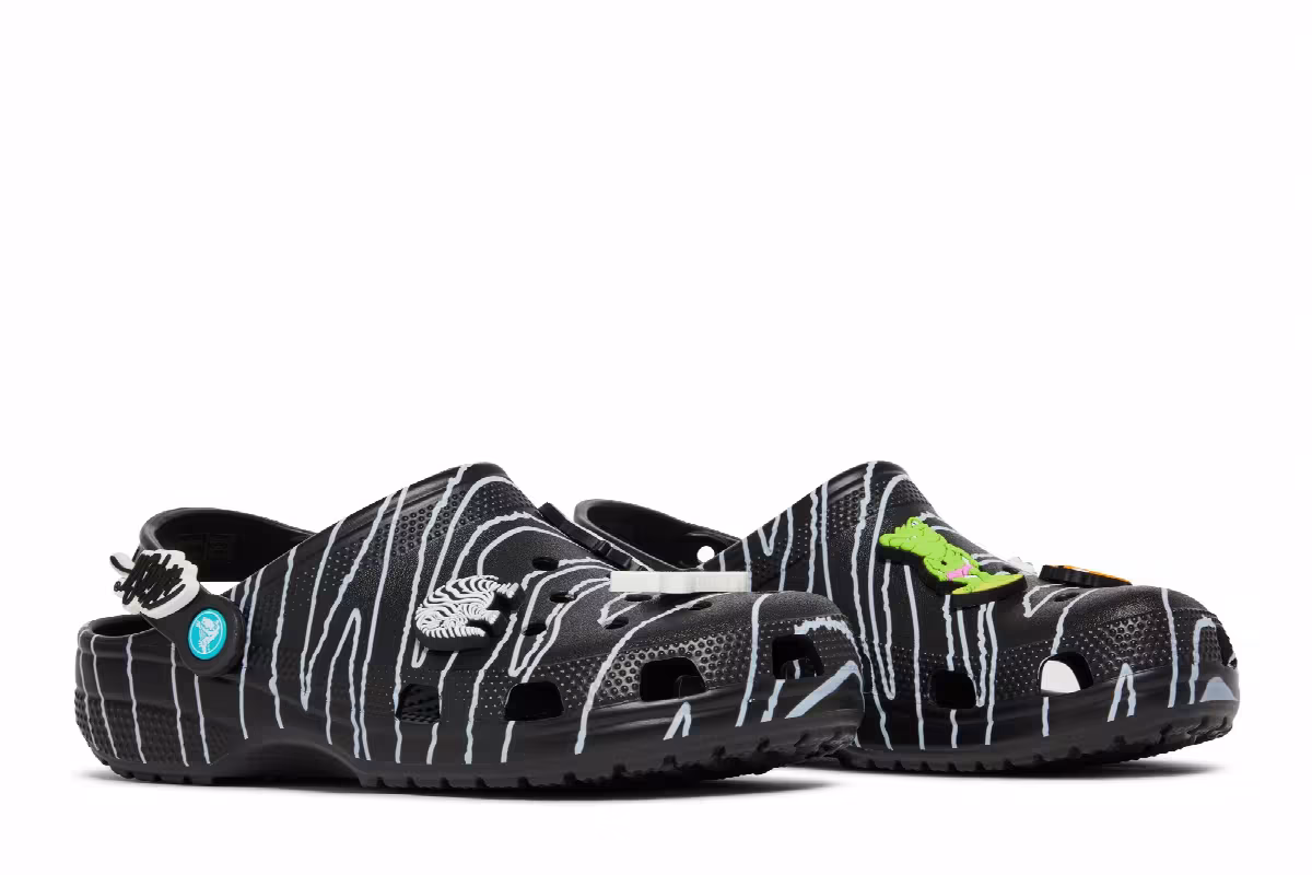 Ron English x Crocs Classic Clog Party Animals - Zebra Black, view 9
