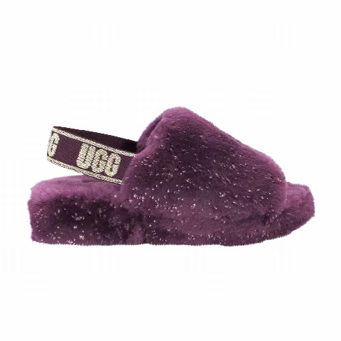 UGG Wmns Fluff Yeah Slide 'Metallic Sparkle - Pinot Noir'