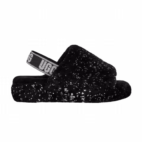 UGG Wmns Fluff Yeah Slide 'Metallic Sparkle - Black'