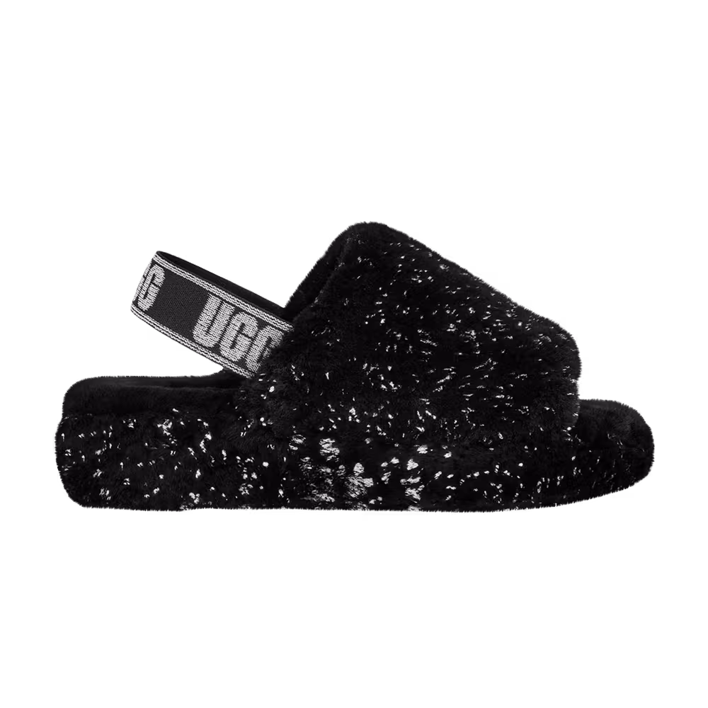 UGG Women's Fluff Yeah Slide Metallic Sparkle - Black