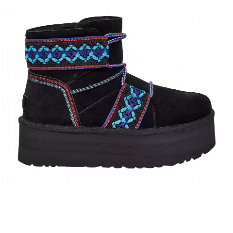 UGG Wmns Classic Mini II Platform 'Braid - Black'