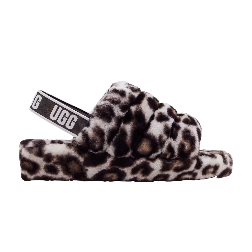 UGG Women's Fluff Yeah Slide Panther Print - Stormy Grey