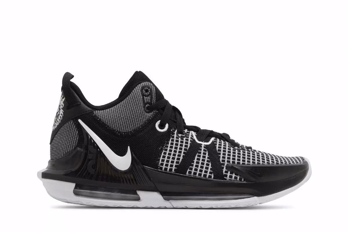 Nike LeBron Witness 7 TB Black White, view 2