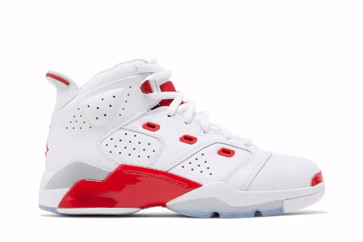 Air Jordan 6-17-23 GS White Fire Red, view 2