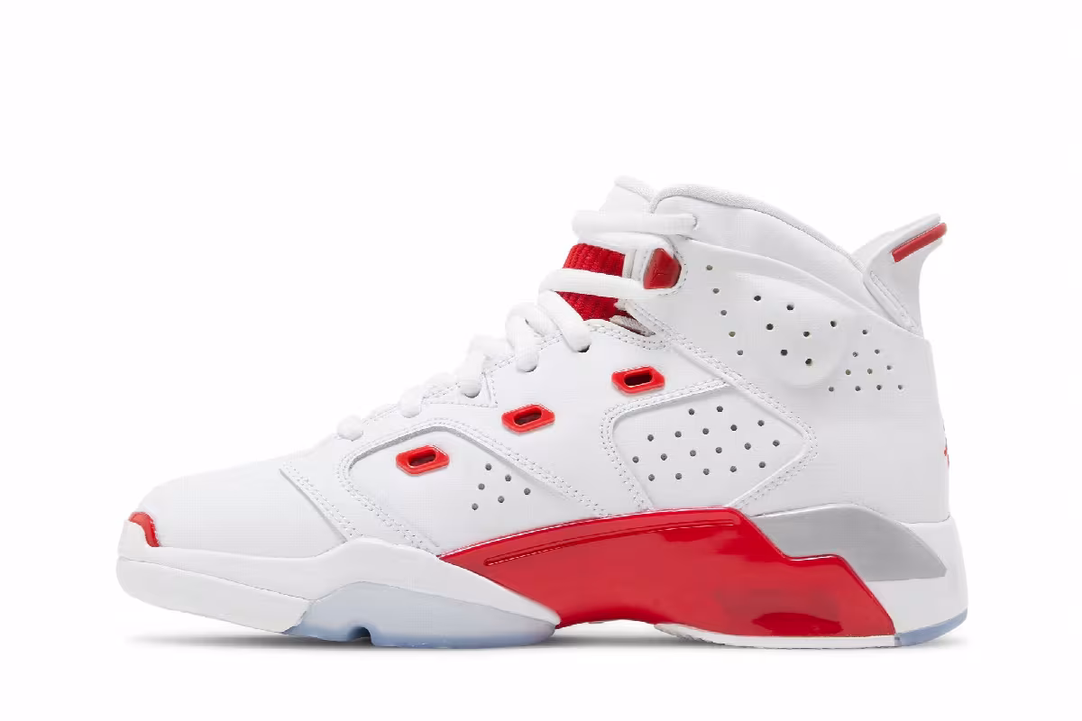 Air Jordan 6-17-23 GS White Fire Red, view 4