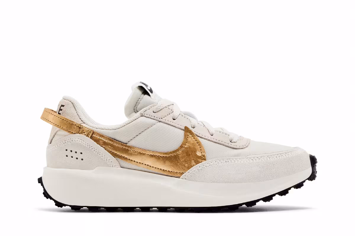 Nike Women's Waffle Debut Light Orewood Brown Metallic Gold, view 2
