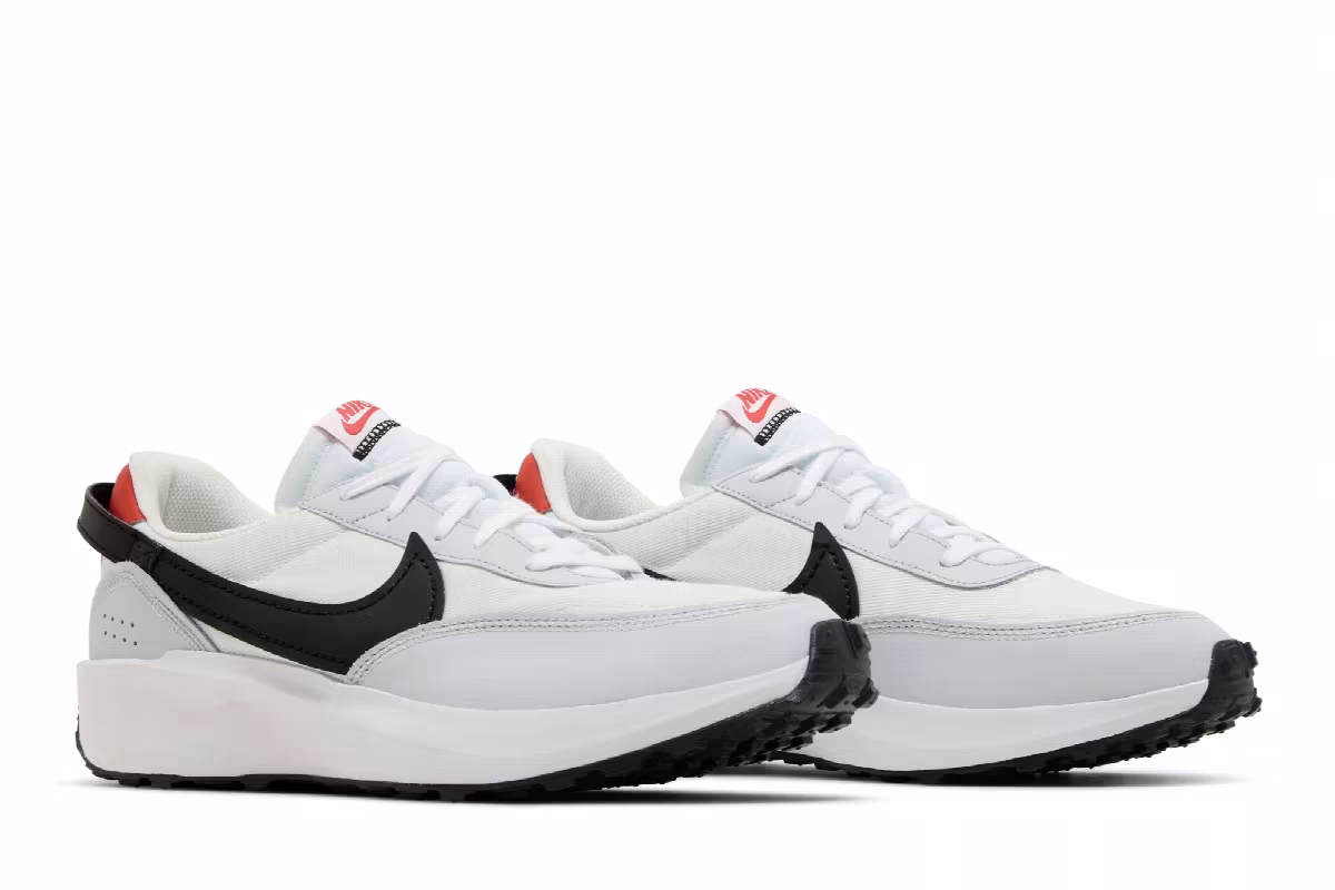 Nike Waffle Debut White Black Picante Red, view 9