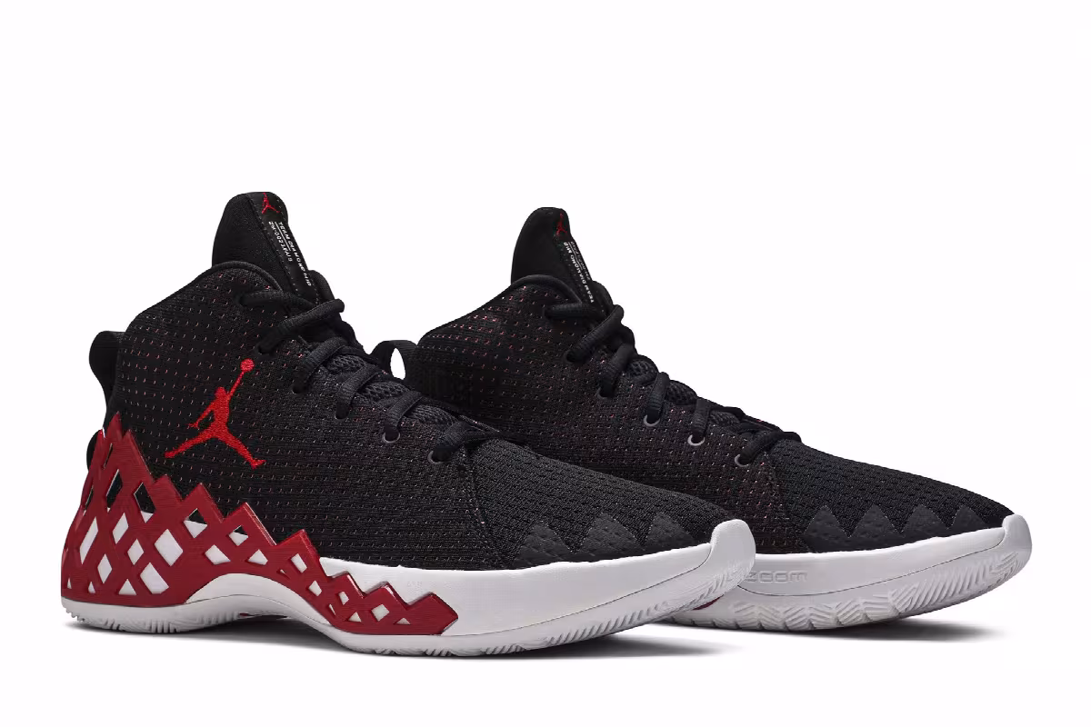 Air Jordan Jumpman Diamond Mid Black University Red, view 9