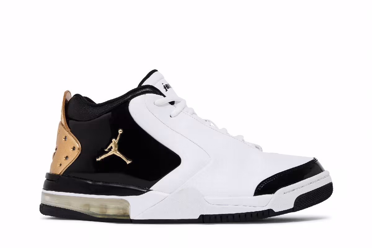 Air Jordan Big Fund Premium White Metallic Gold, view 2