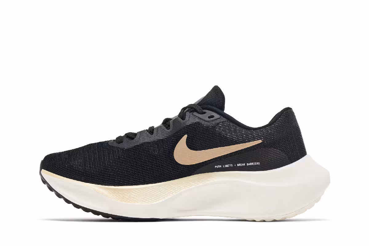 Nike Zoom Fly 5 Black Metallic Gold Grain, view 4