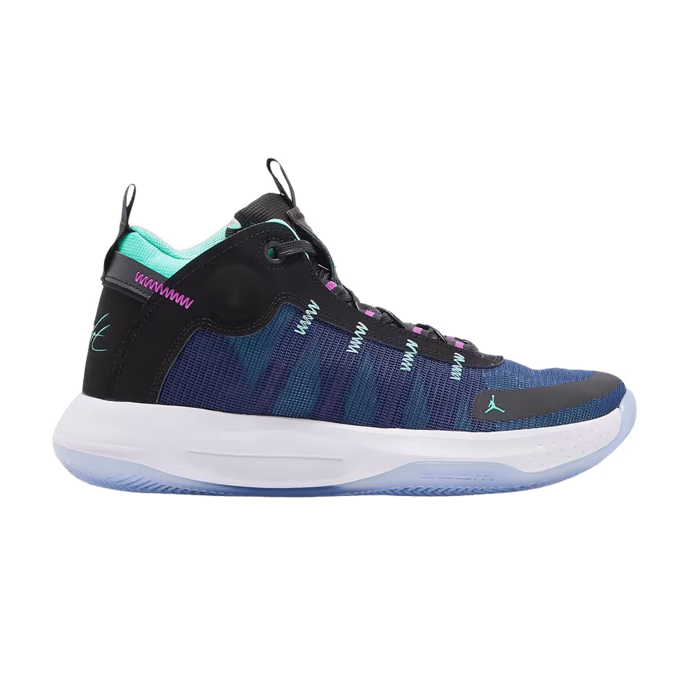Air Jordan Jumpman 2020 Black Green Glow Blue Void