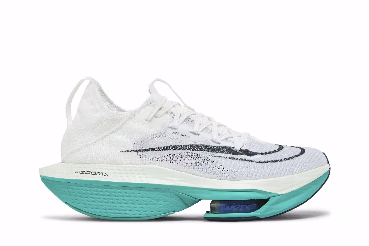 Nike Women's Air Zoom Alphafly NEXT% 2 White Deep Jungle, view 2