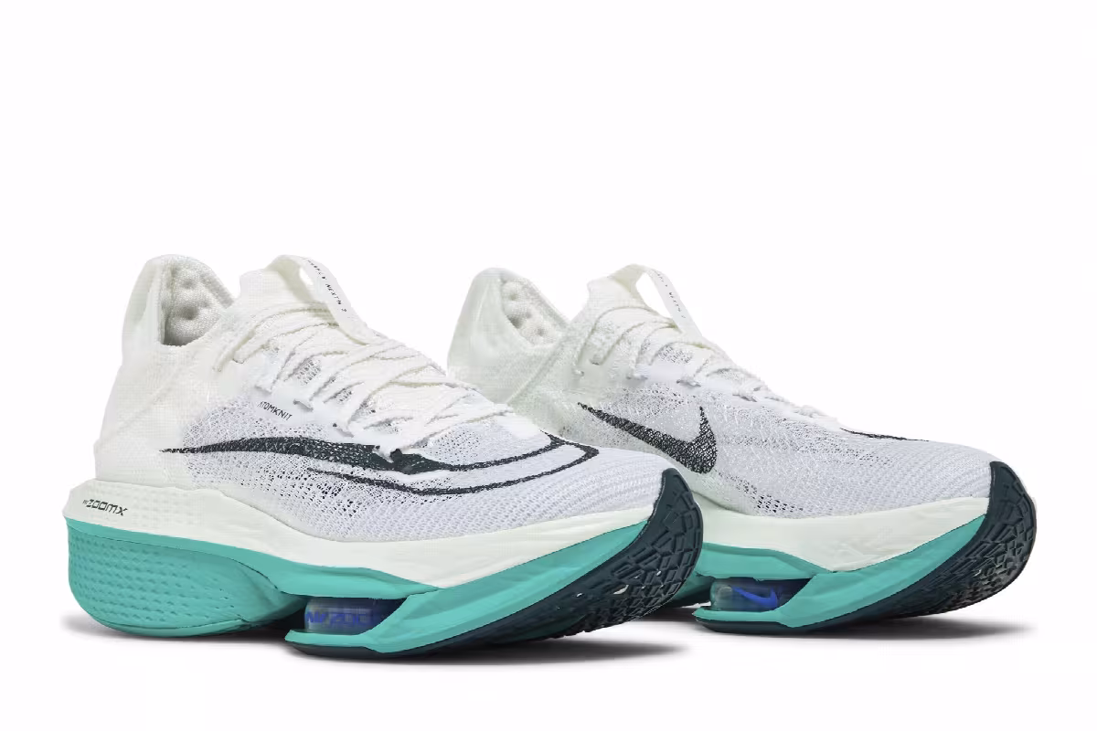 Nike Women's Air Zoom Alphafly NEXT% 2 White Deep Jungle, view 9
