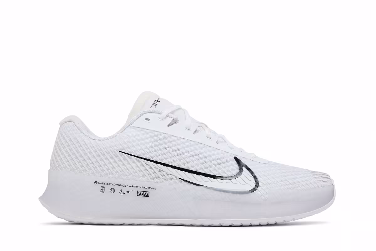 NikeCourt Air Zoom Vapor 11 HC White Black, view 2