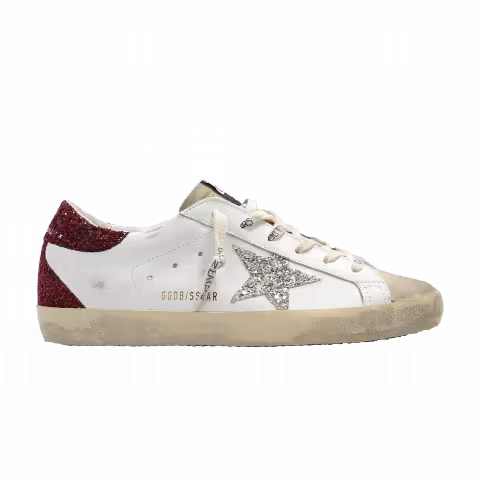 Golden Goose Wmns Superstar 'Bordeaux Silver Glitter'