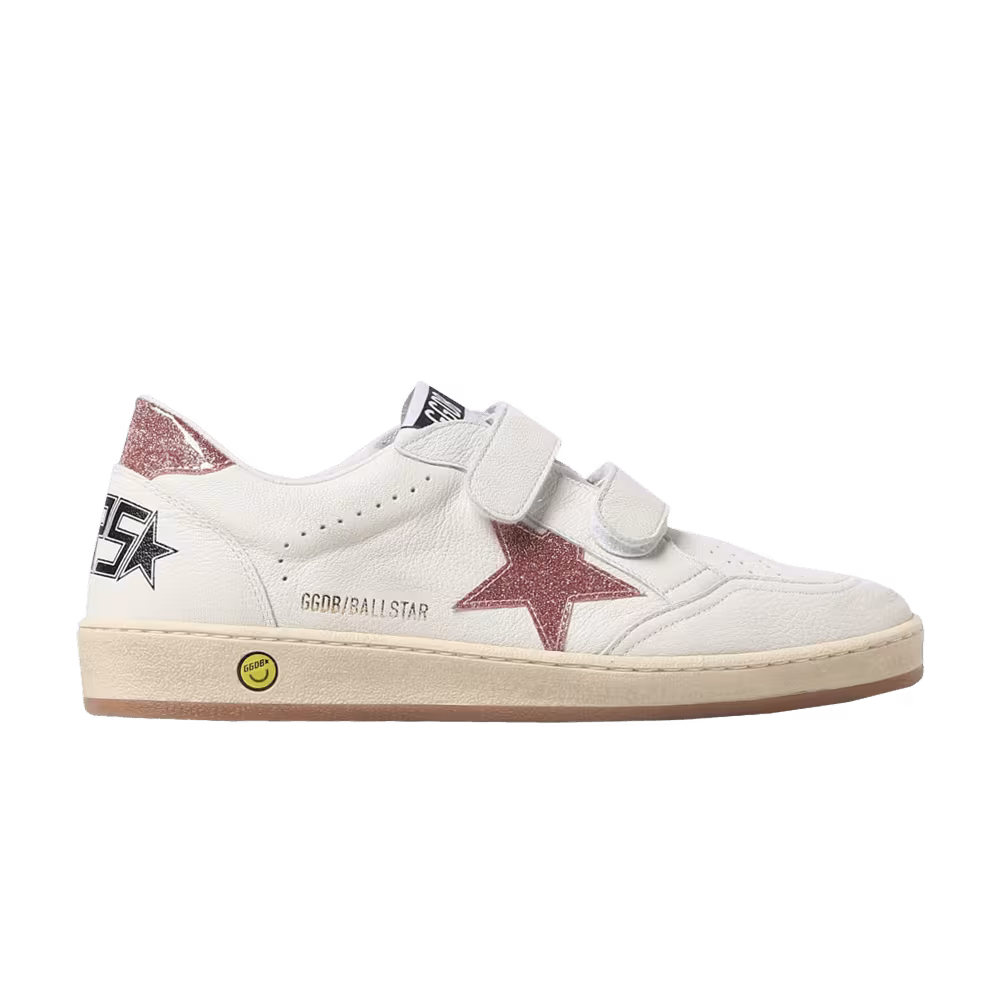 Golden Goose Ball Star Strap Kids White Peach