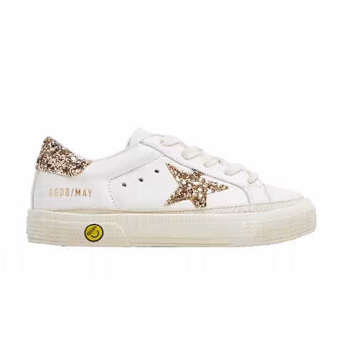 Golden Goose May Kids 'White Gold Glitter'