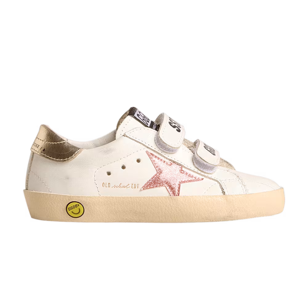 Golden Goose Old School Kids White Metallic Peach